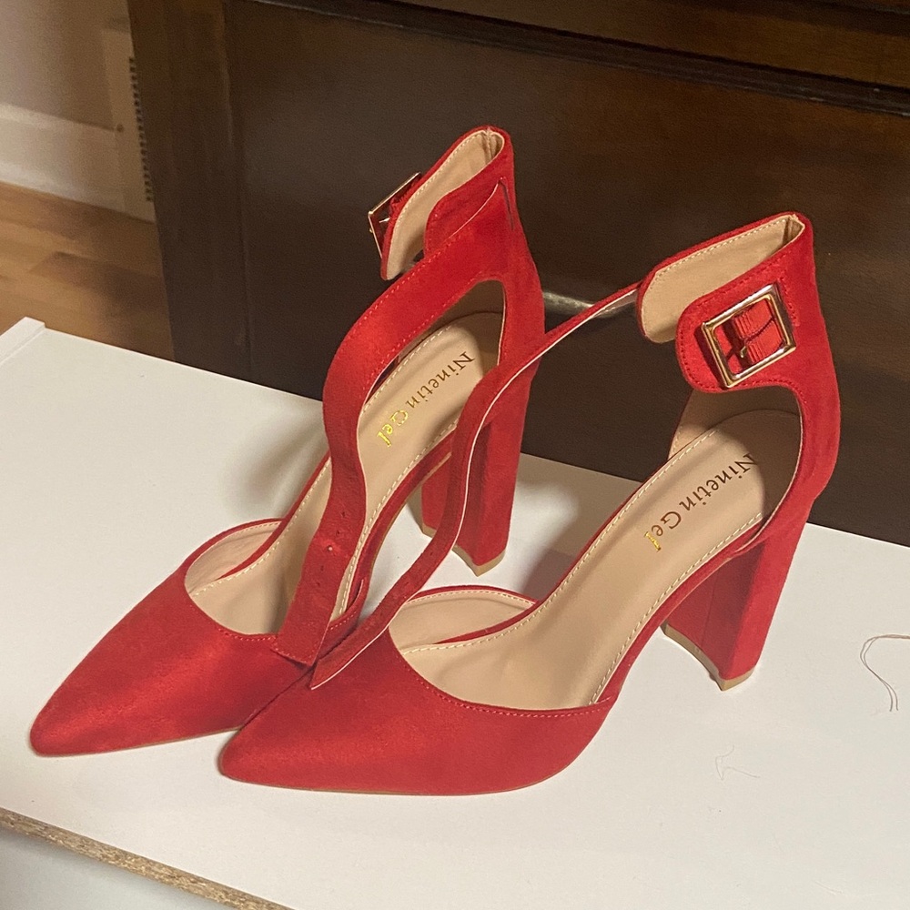 Red Heels with Ankle Strap